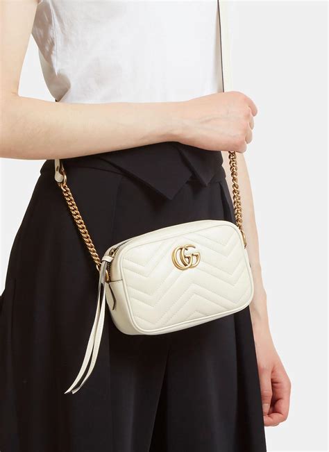 gucci calfskin matelasse mini gg marmont bag white|Gucci Marmont mini bag wallet.